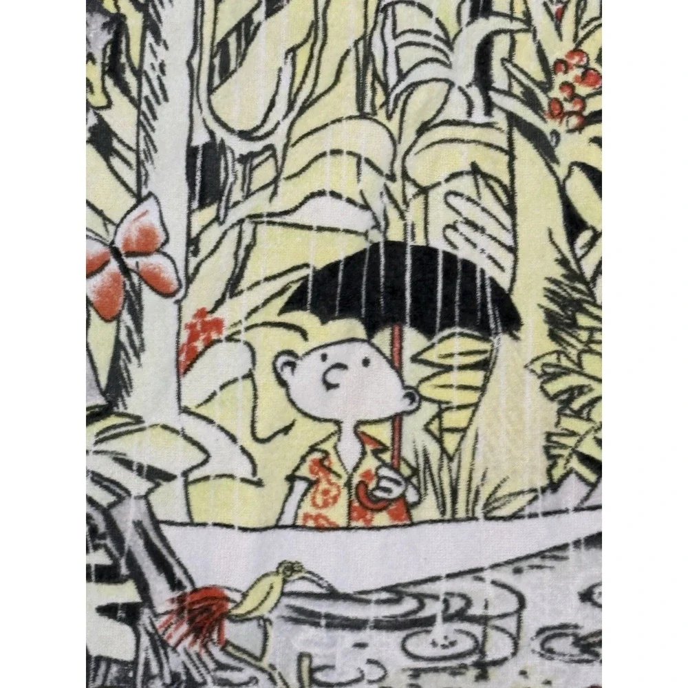 Vintage Save The Forest Beach Towel Cartoon Alex 1991 SOS World 90s Rare